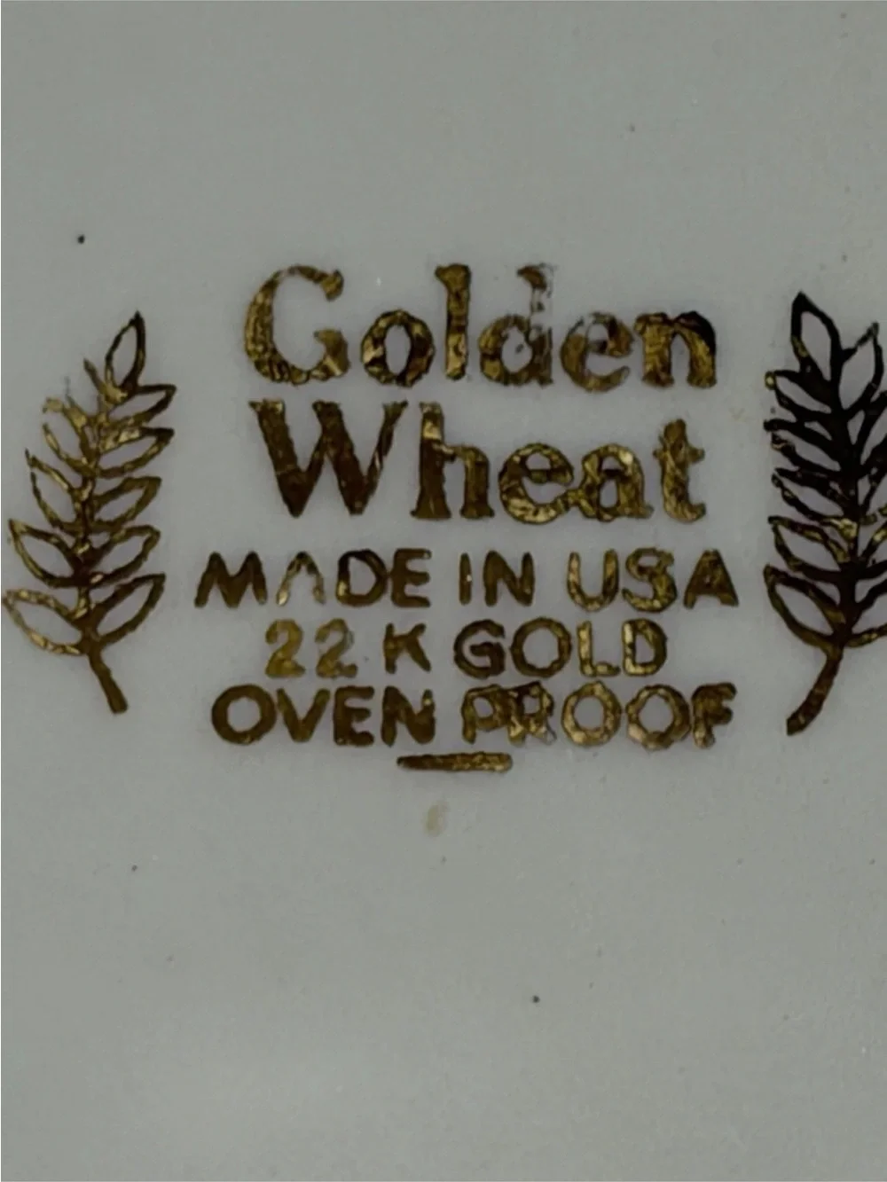 VTG 5 piece place setting Golden Wheat- 22K gold edge- 4 sets available